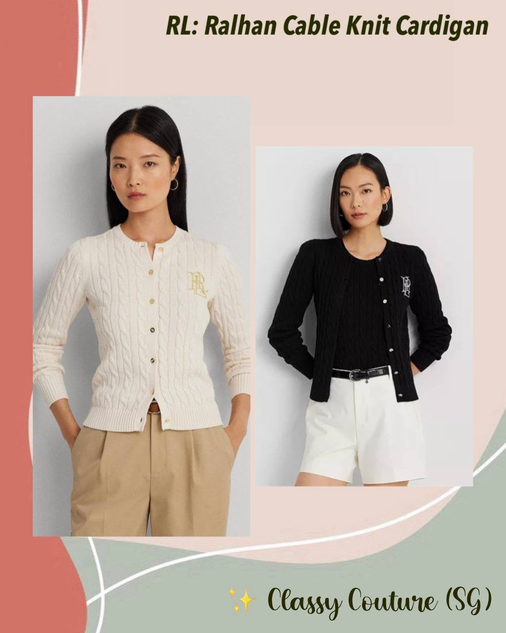 RL Ralhan Cable Knit Cotton Cardigan