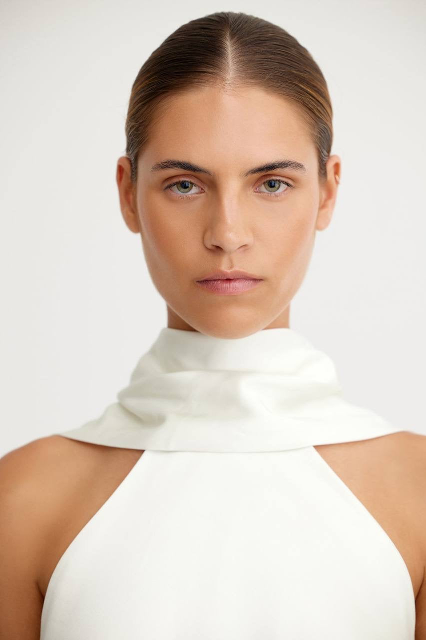 SO Lucile Halter Viscose-Blend Backless Mini Dress
