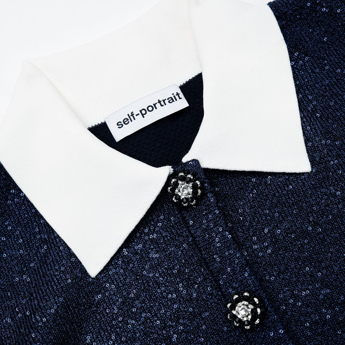 SP Navy Contrast Collar Cardigan | Mini Skirt | Set