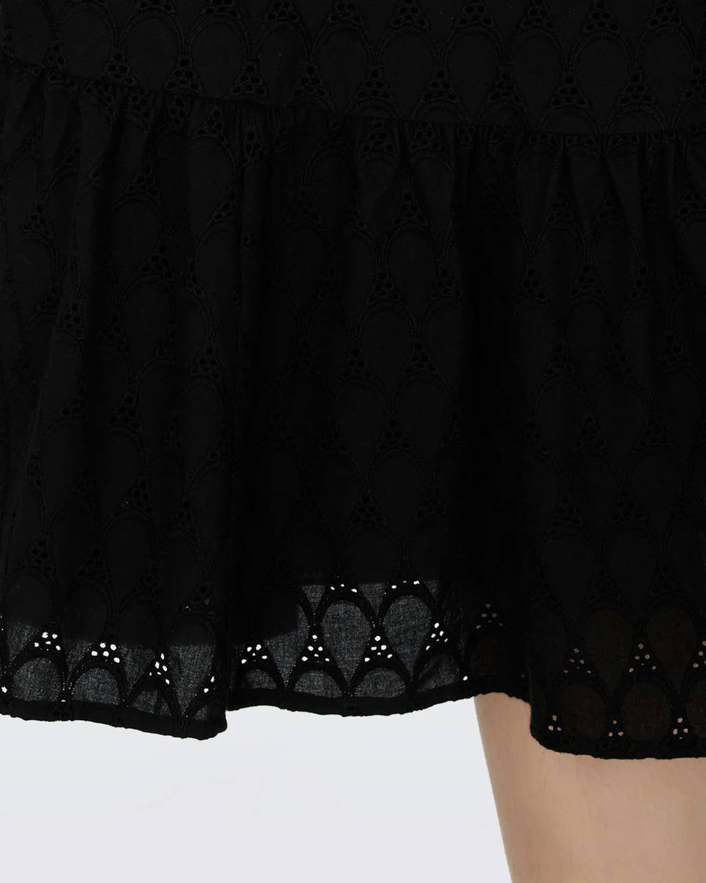 DVF Polina Cotton Midi Dress in Black