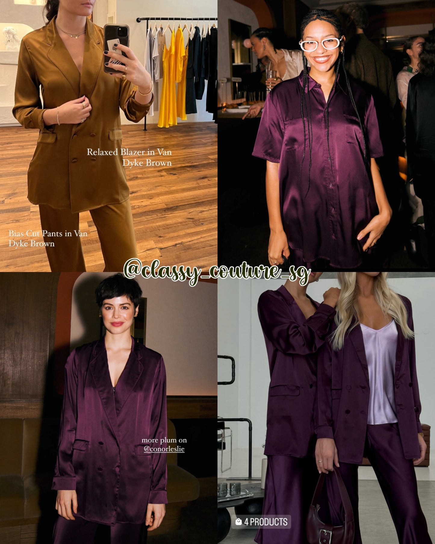 SL Relaxed Blazer Thick 19 Momme Silk in Black | Cedar | Umber