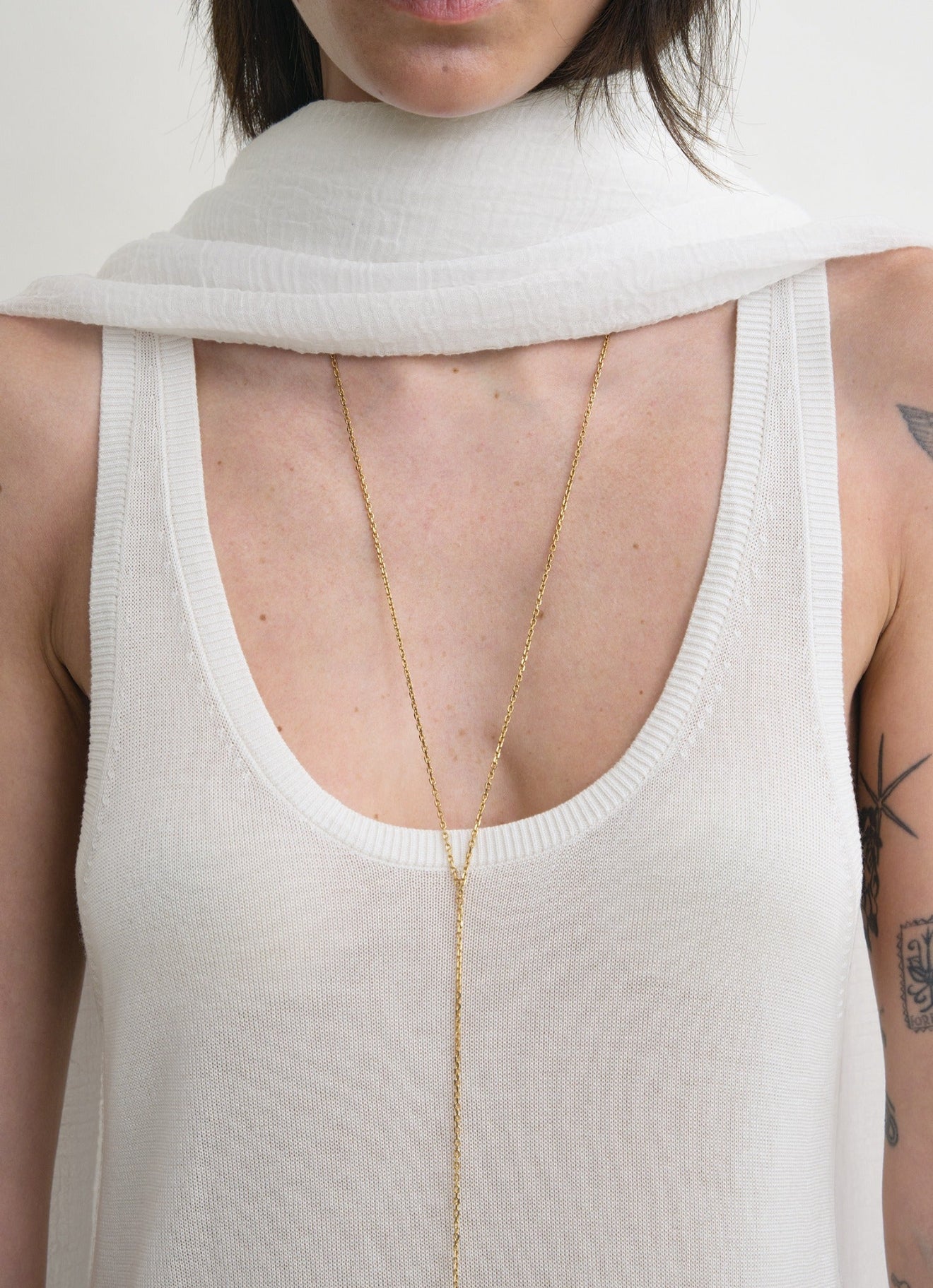 Tot Lyocell-Cashmere Tank Knit Long Top