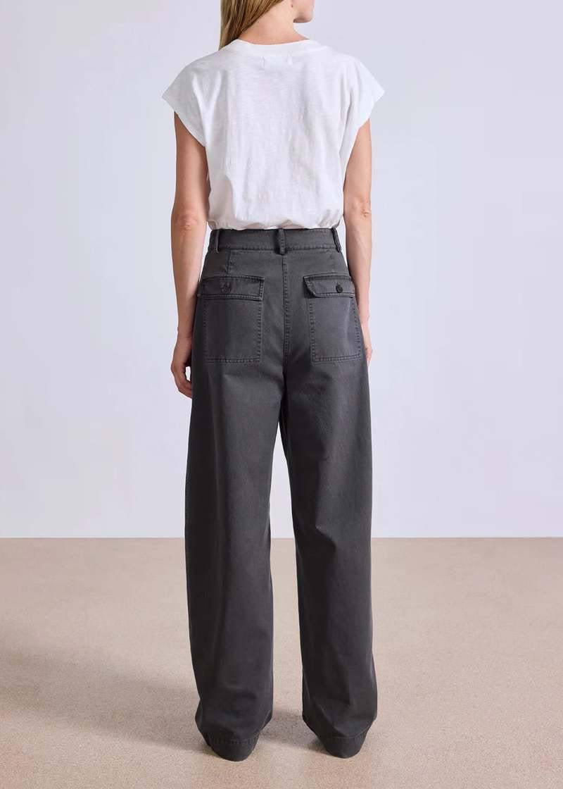 AA Mirabelle Trouser Cotton High Waist Pants in Deep Olive