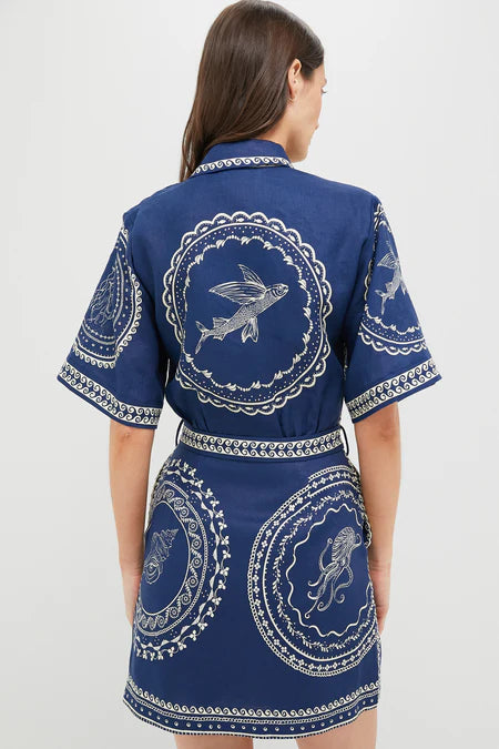ALM Oceane Linen Shirtdress Mini Dress