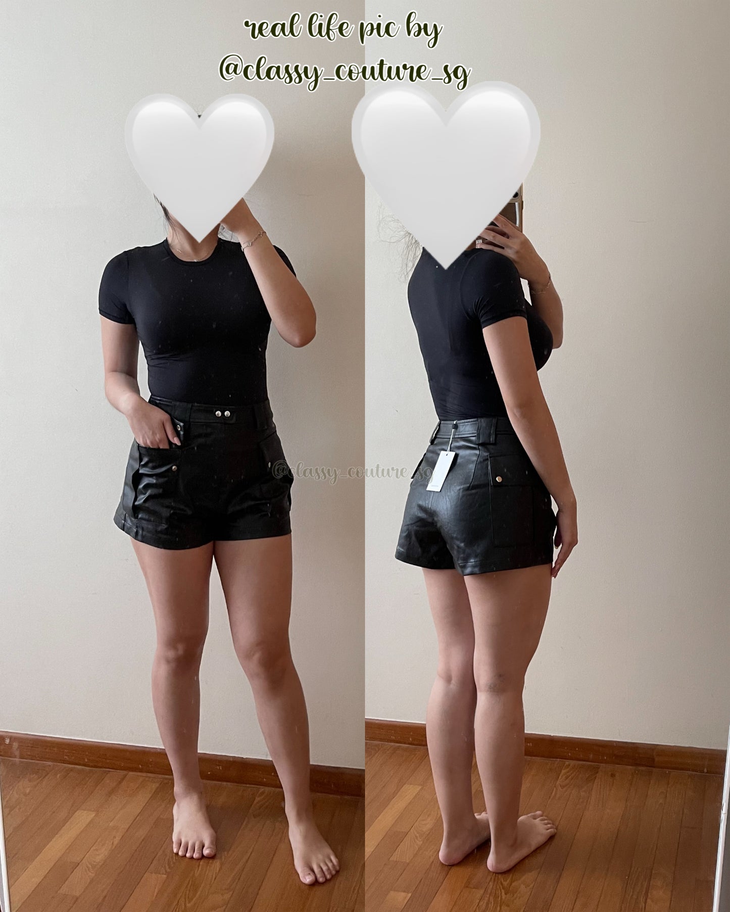 LF Baldwin Faux Leather Shorts in Black