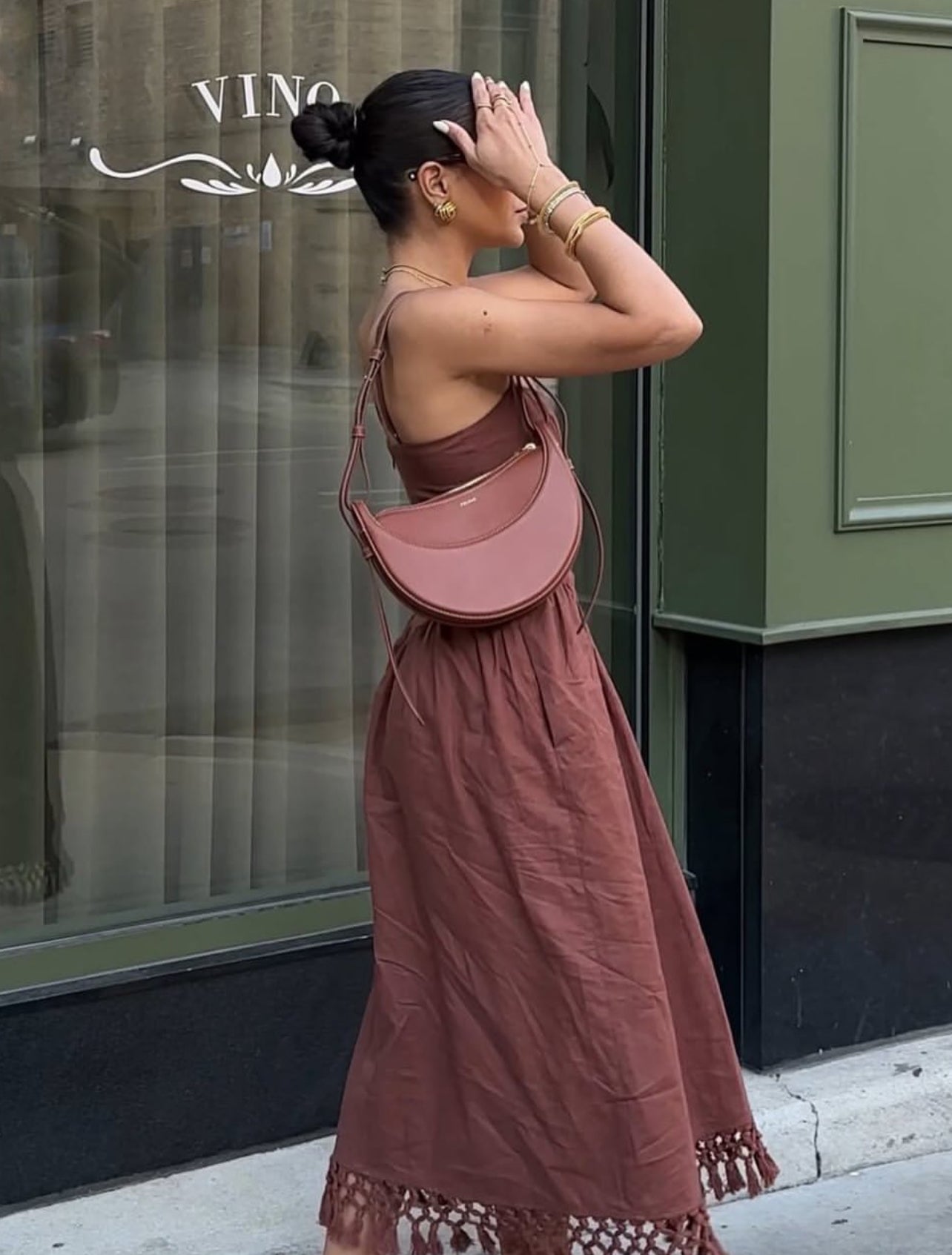 TLR Lexi Linen-Blend Midi Dress