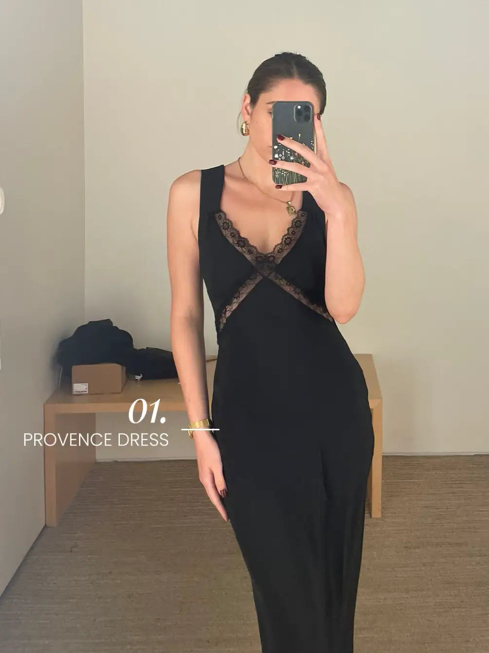 Ref Provence Silk Midi Dress in Black