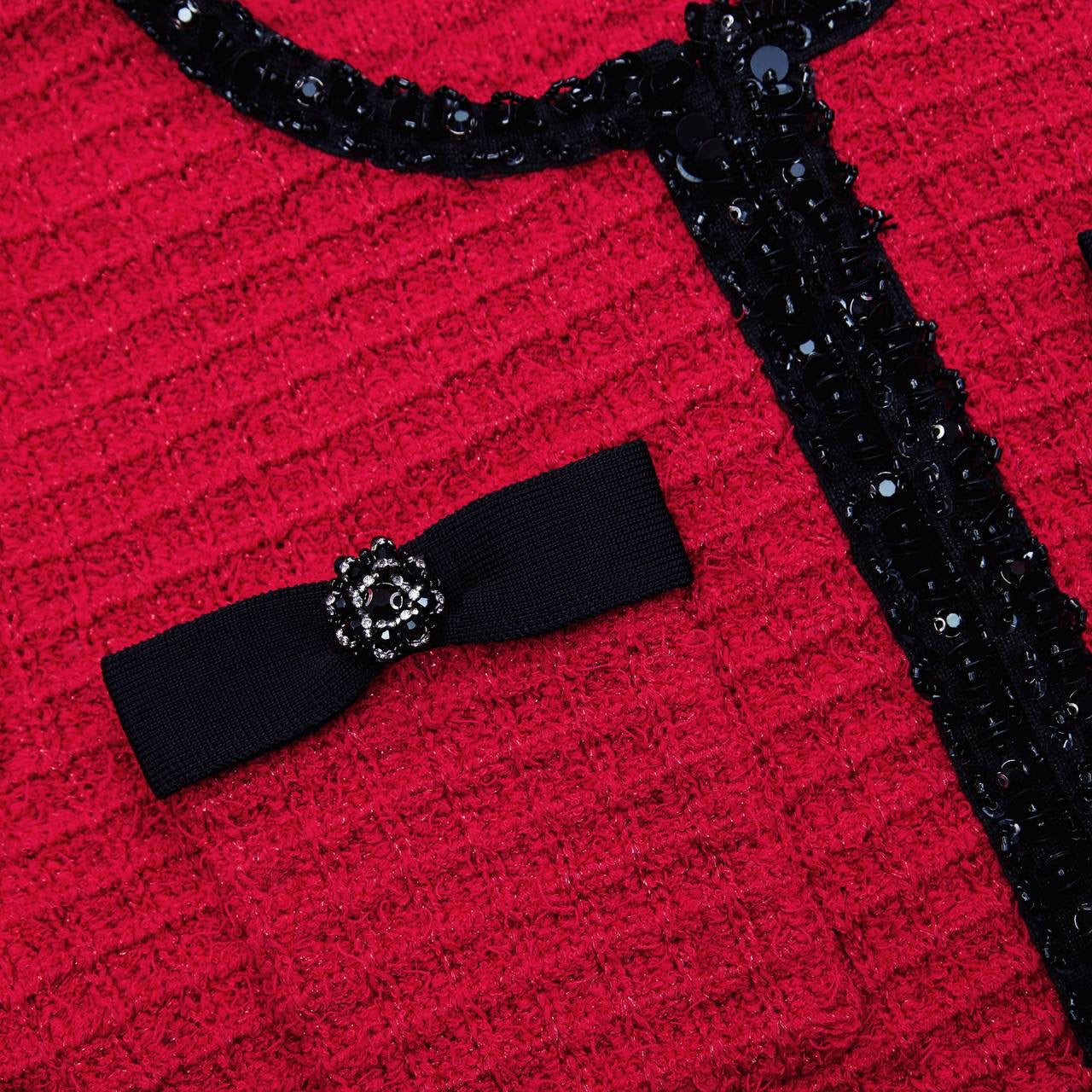 SP Red Knit Cardigan | Mini Skirt | Set