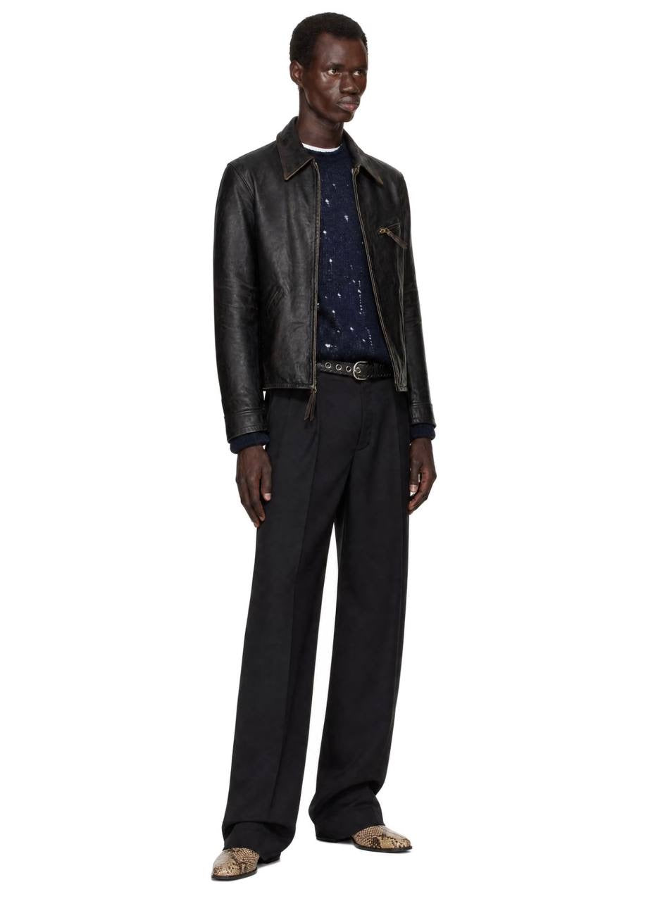Men’s Calfskin Leather Newsboy Jacket
