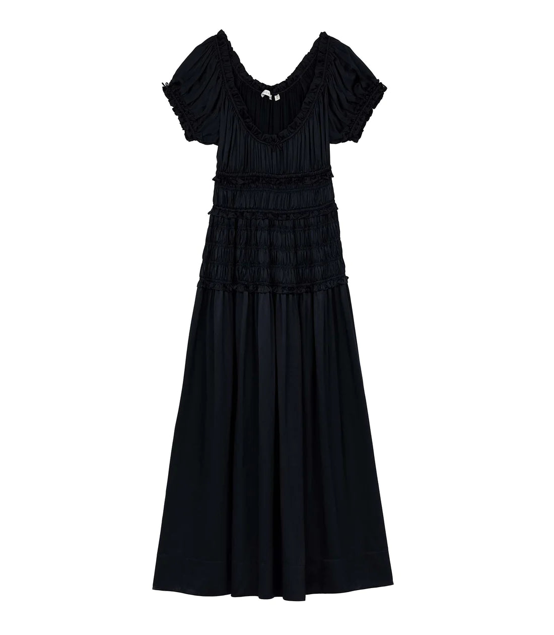 DN Leanne Midi Dress in Navy Blue Silk