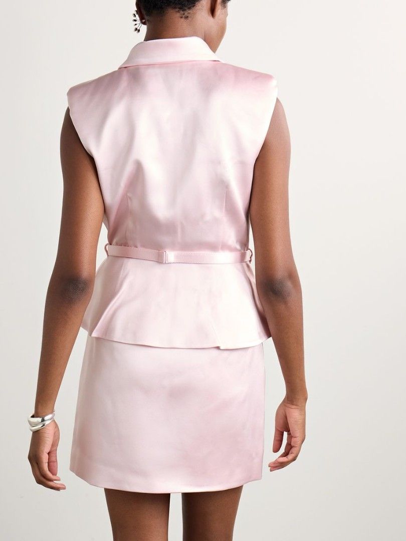 SP Pink Satin Tailored Mini Dress
