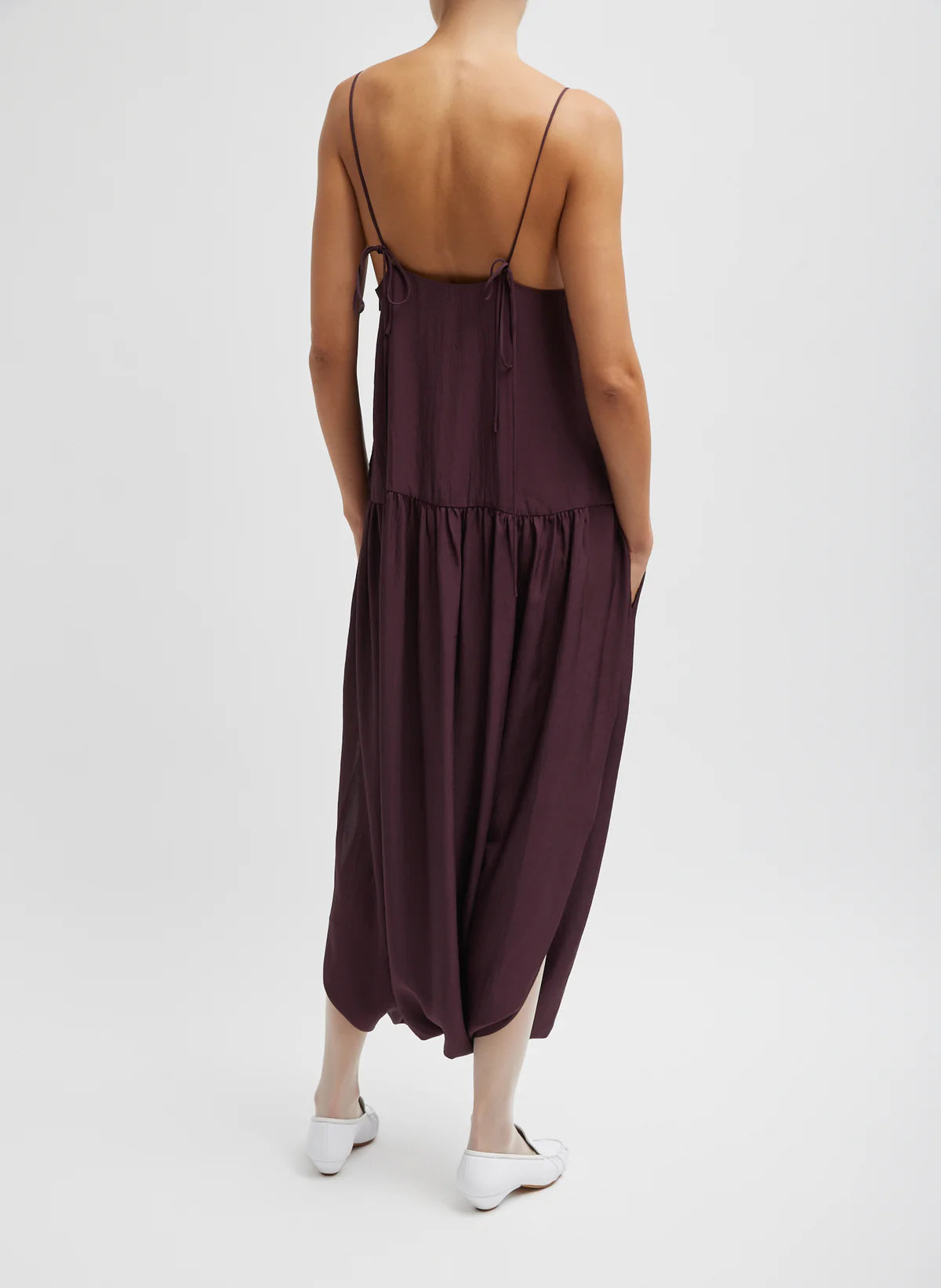 TB Spring Acetate Strappy Jalouise Midi Dress