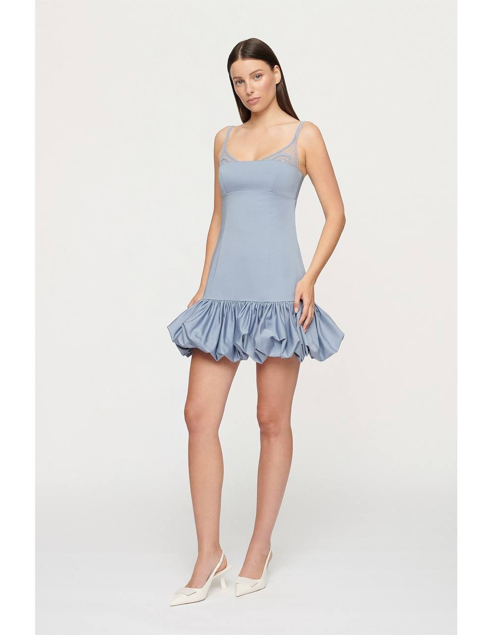 CLE Daisy Cotton Satin Mini Dress
