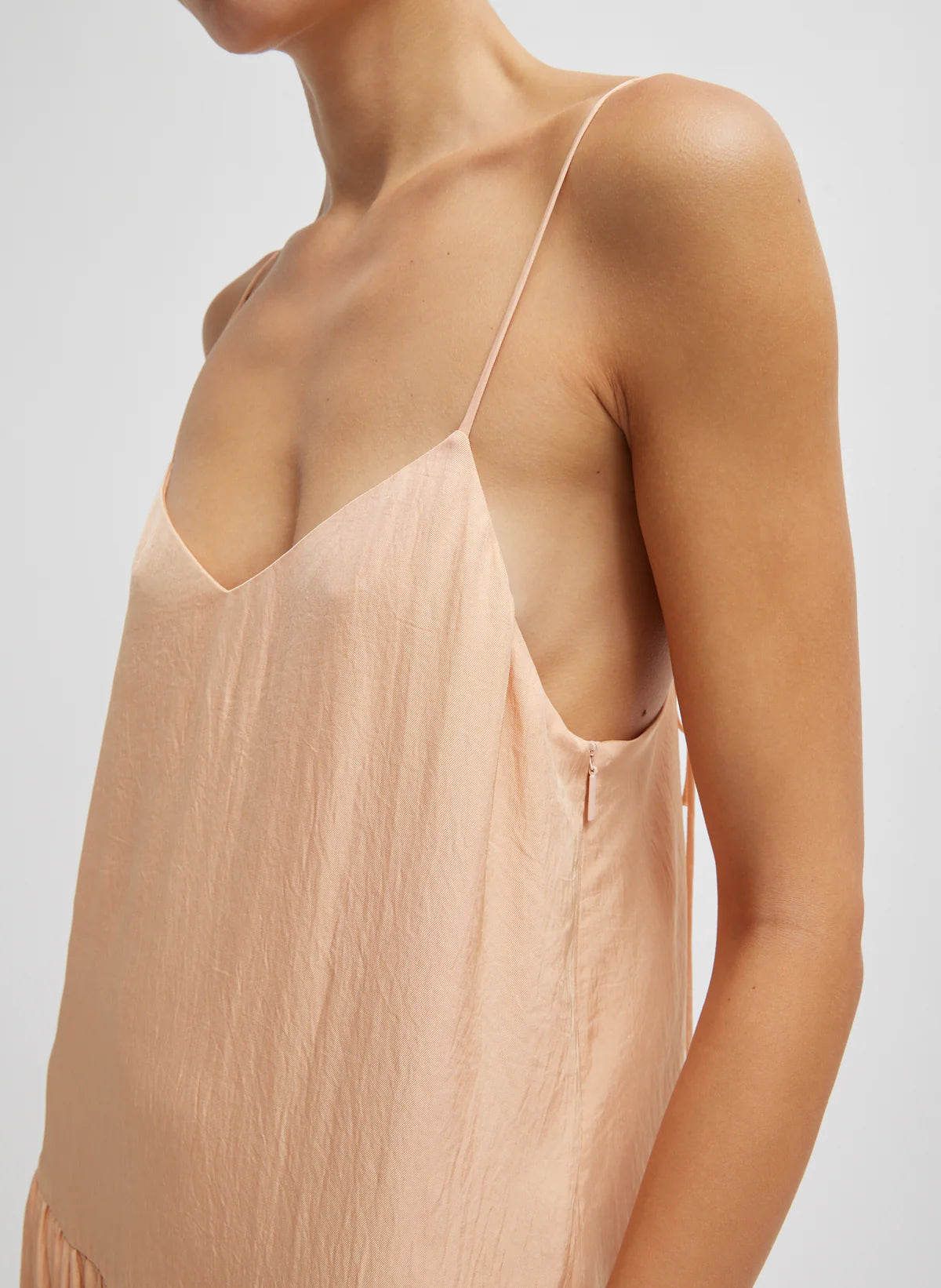 TB Spring Acetate Strappy Jalouise Midi Dress