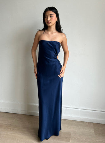 SALE! Ref Nevaeh Satin Cut Out Strapless Midi Maxi Dress