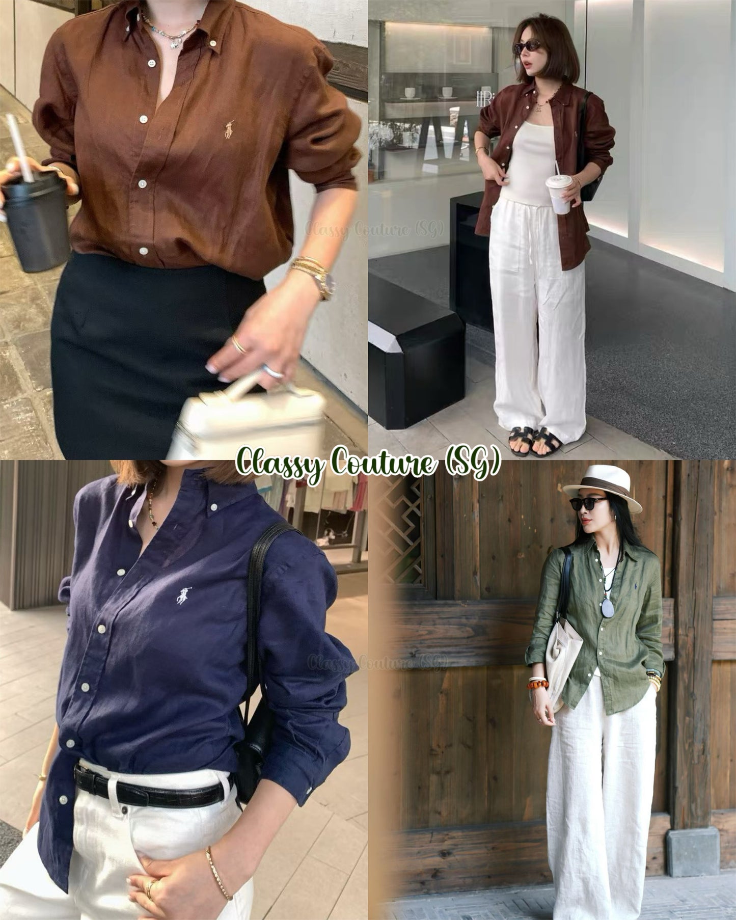 9 Colors! RL Women’s Classic Fit Linen Long Sleeve Buttondown Shirt