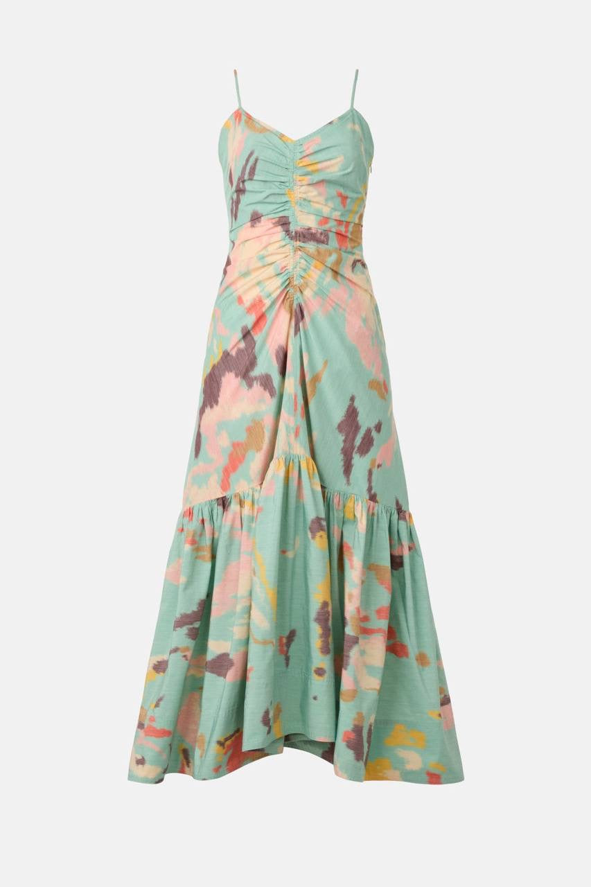 2 Colors! ALC Lindsey Ruched Cotton-Blend Midi Dress