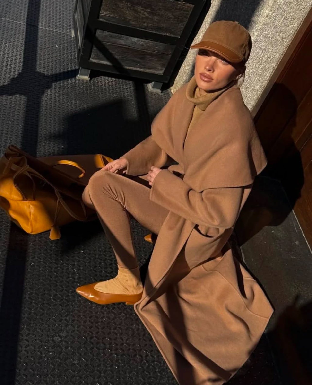HS The Throw Wool Blend Long Coat