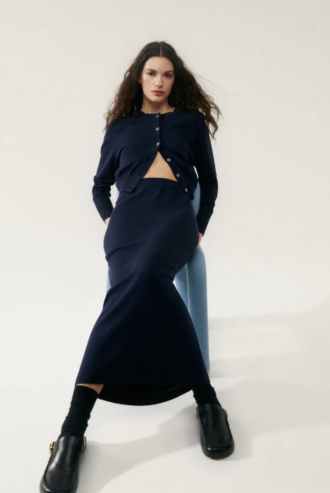 SL Cropped Silk-Cotton Cardigan in Moon | Midnight | Goldfinch | Lake