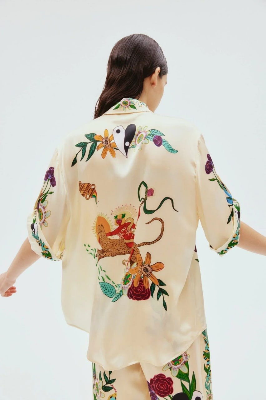 ALM Meagan Oversized Silk Shirt | Pants | Set