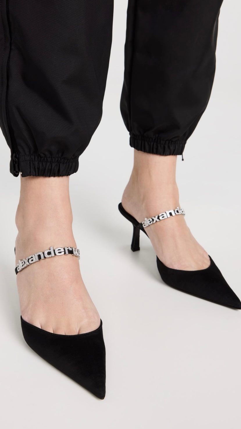 AW Delphine 65 Logo Strap | Slingback Mules Heels