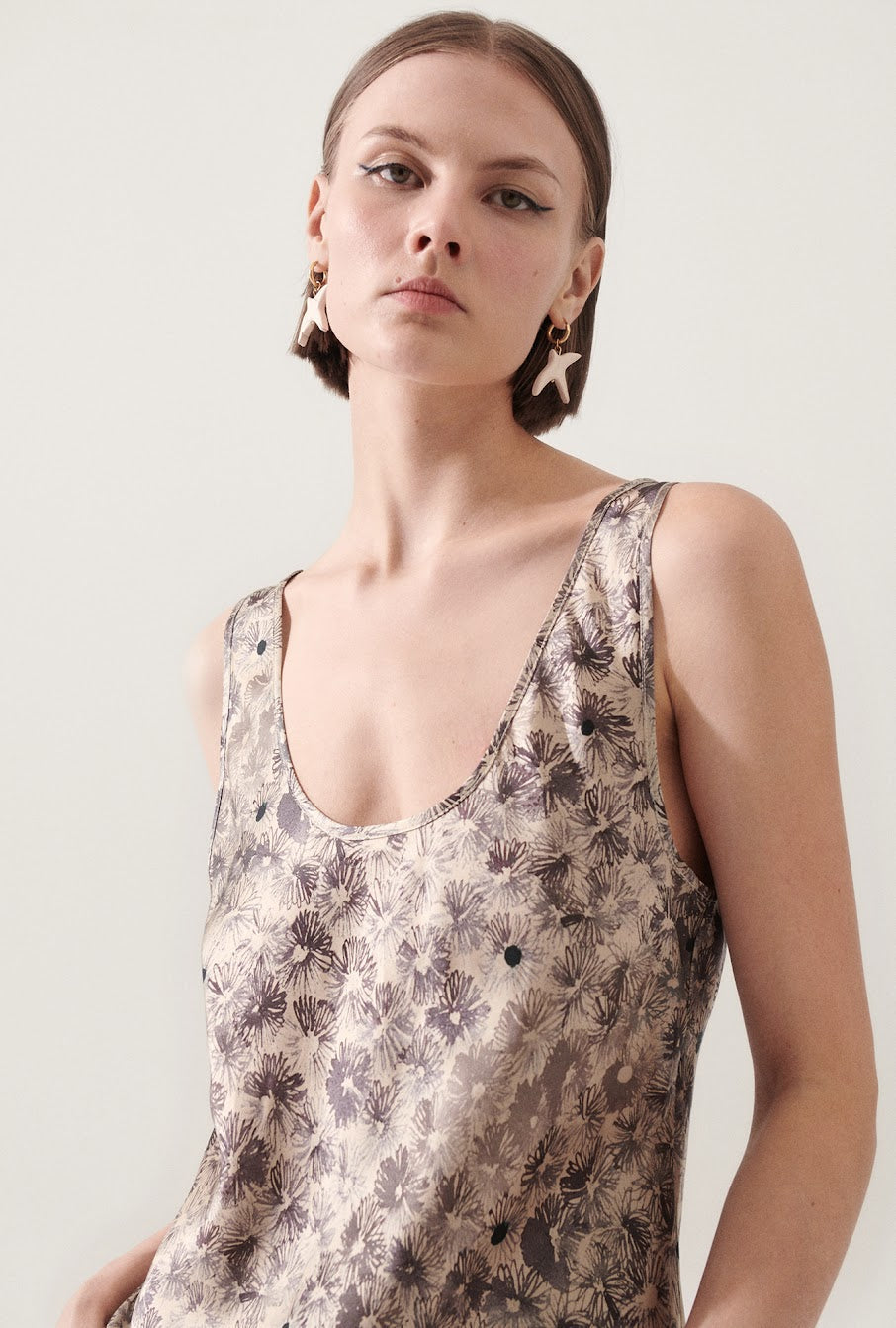 SL Scoop Neck Silk Midi Dress: Aster | Phosphate | Bespoke White | Tulipa Dew | Tulipa Black
