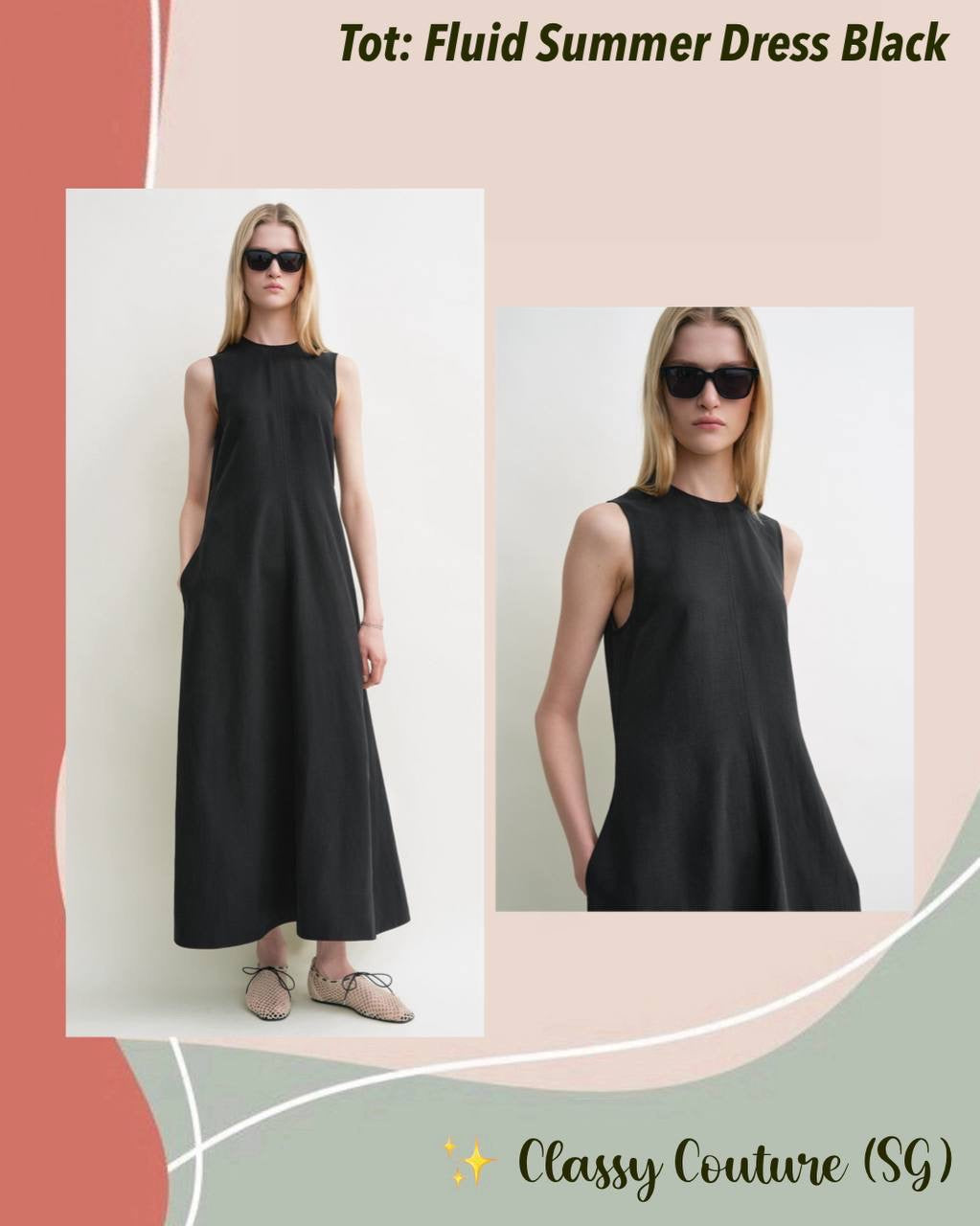 Tot Fluid Summer Lyocell-Linen Midi Dress