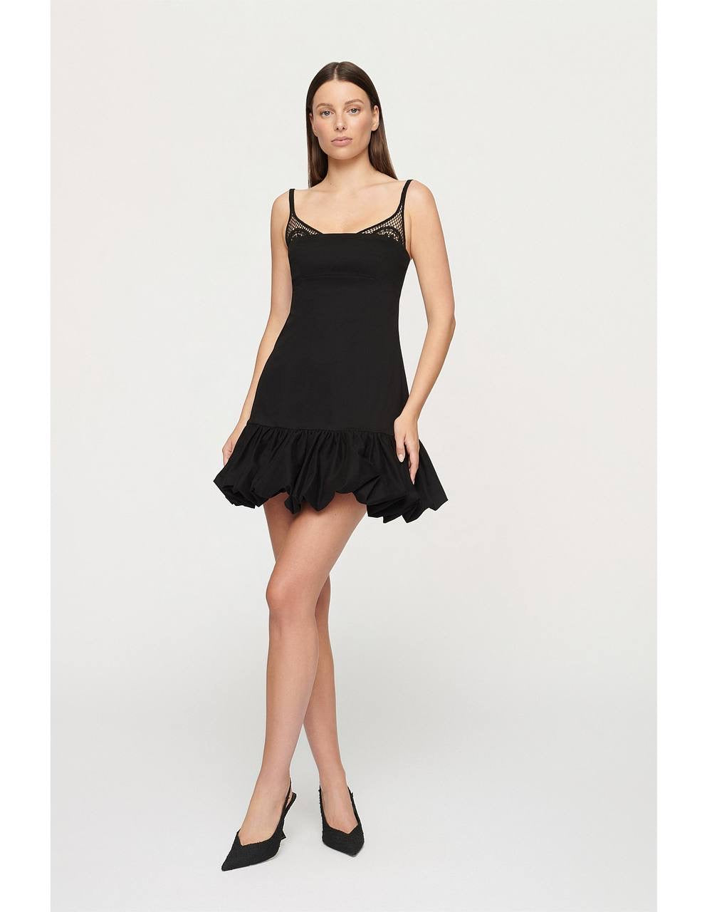 CLE Daisy Cotton Satin Mini Dress