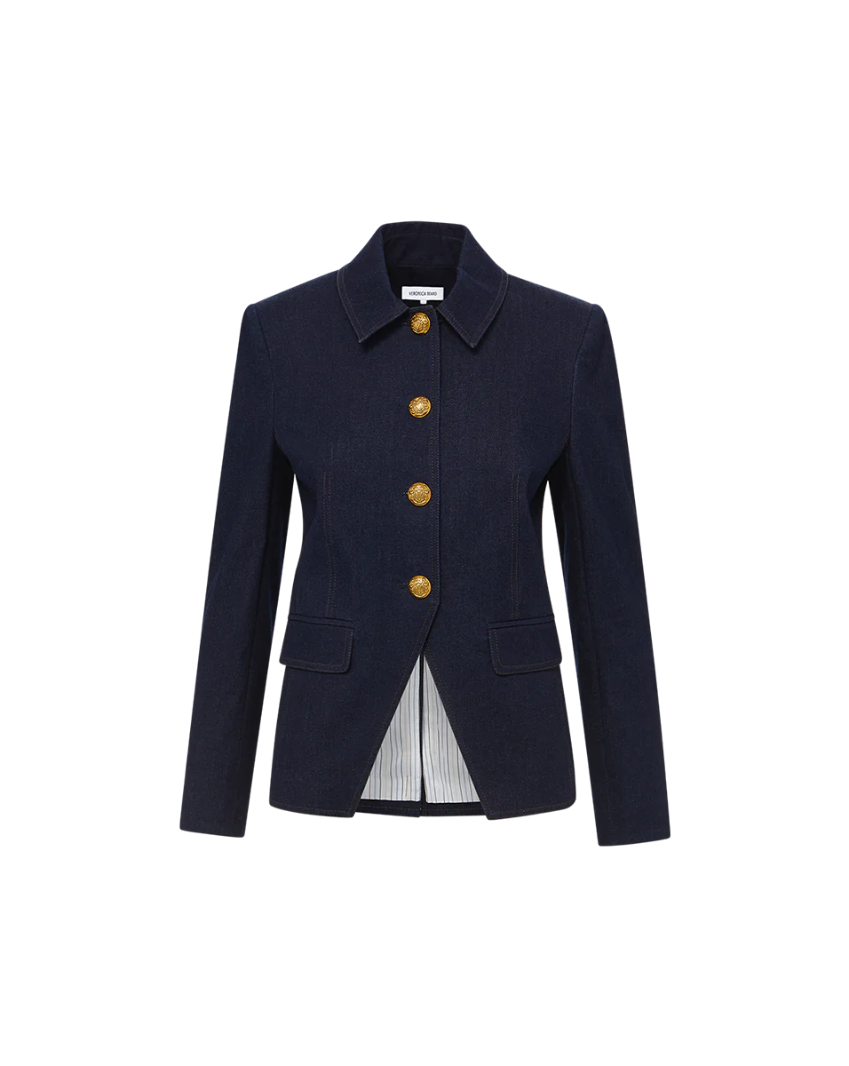 VB Aire Stretch-Cotton Denim Dickey Jacket Blazer