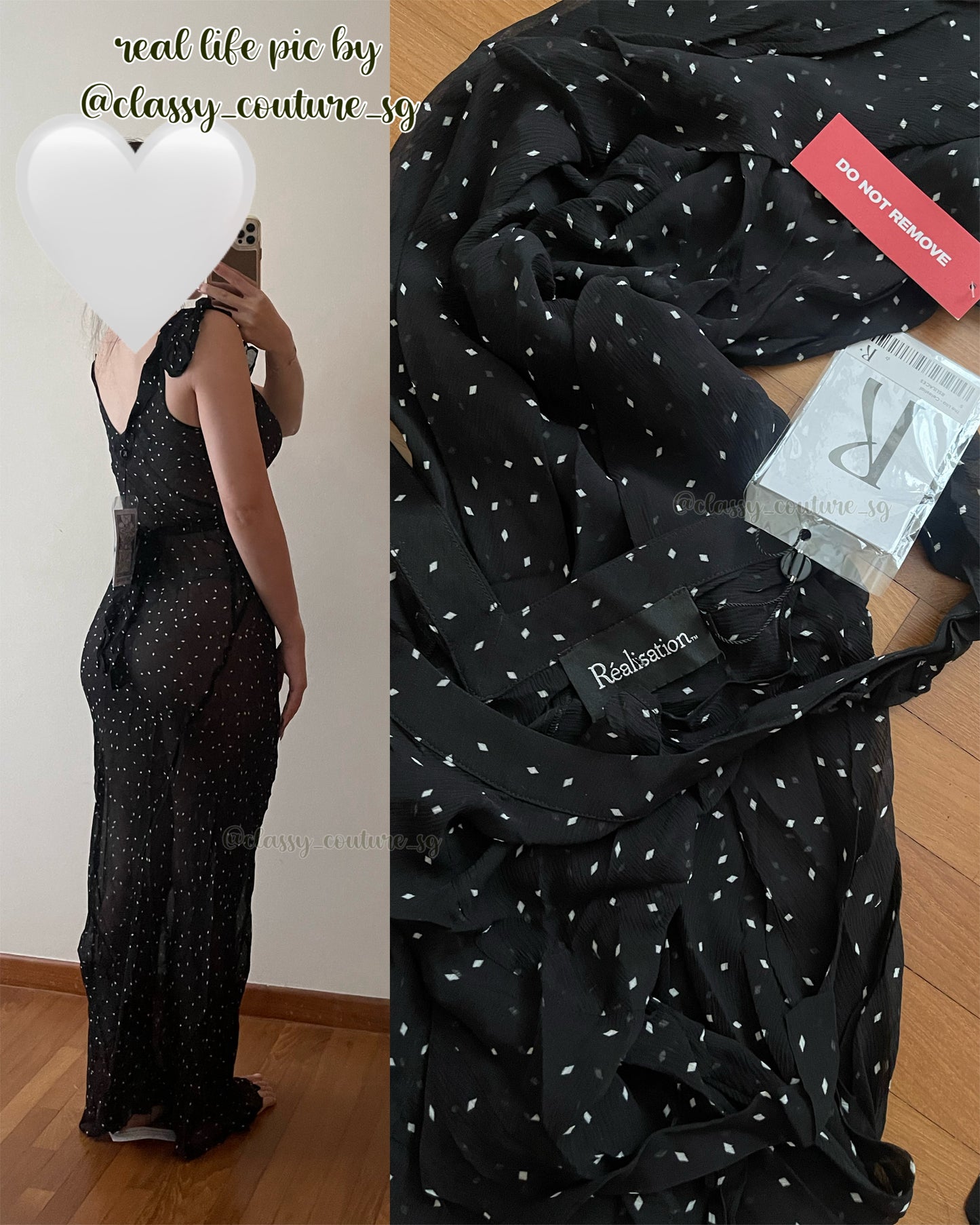 RP Lila Sheer Silk Maxi Dress in Celestial Black