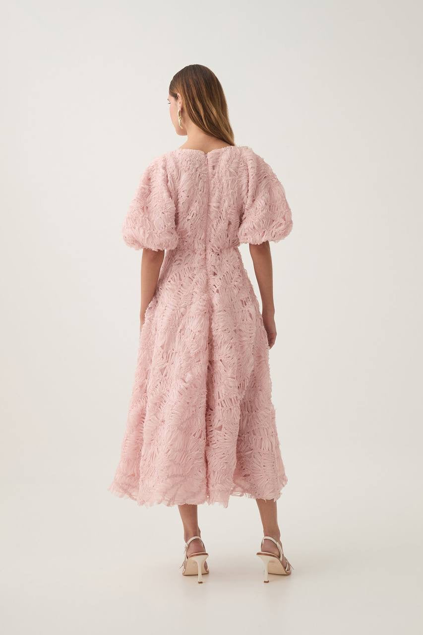 AJ Florential Textured Midi Dress