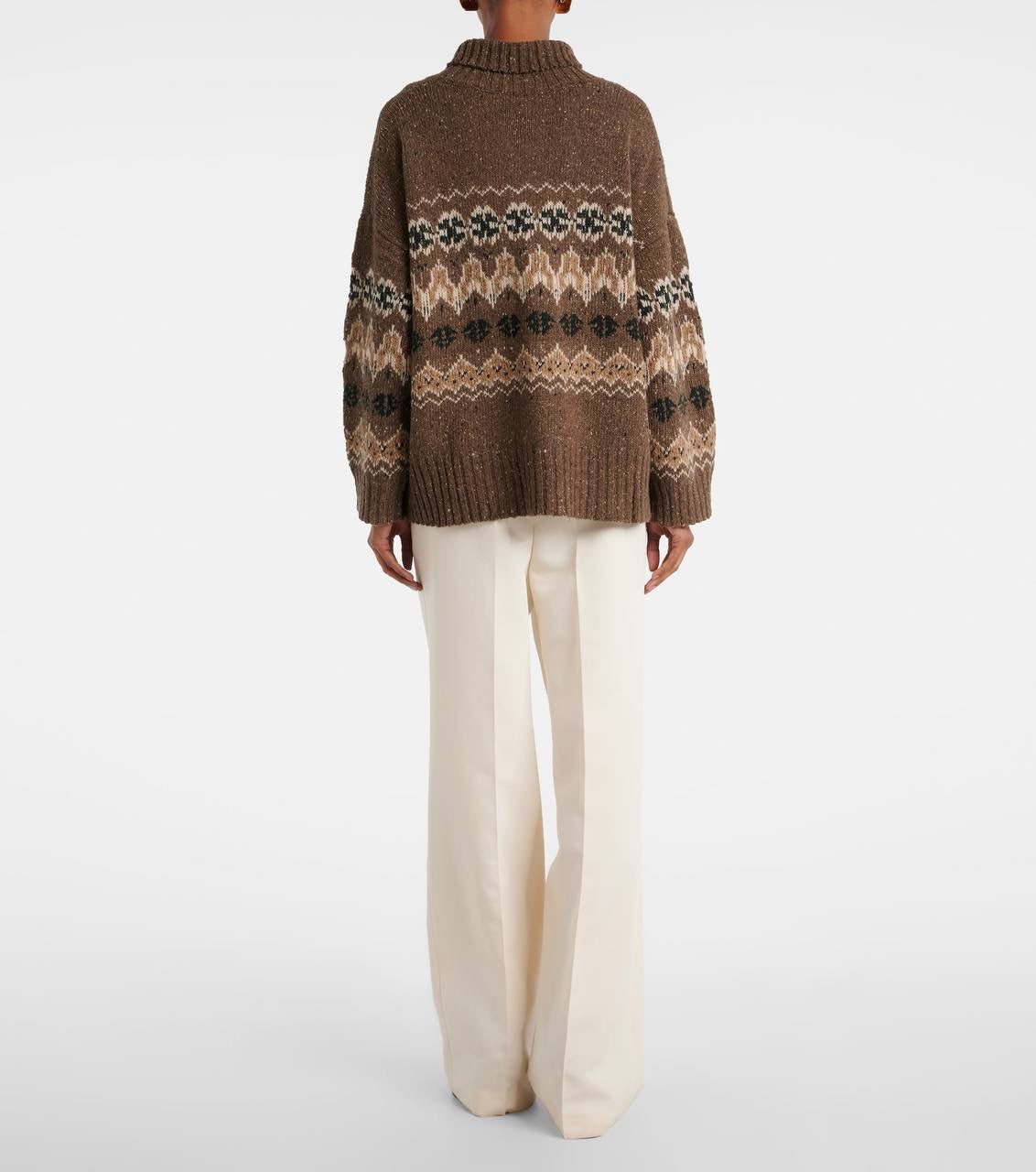 ATZ Cecie Fair Isle Wool-Blend Mock Neck Sweater Pullover