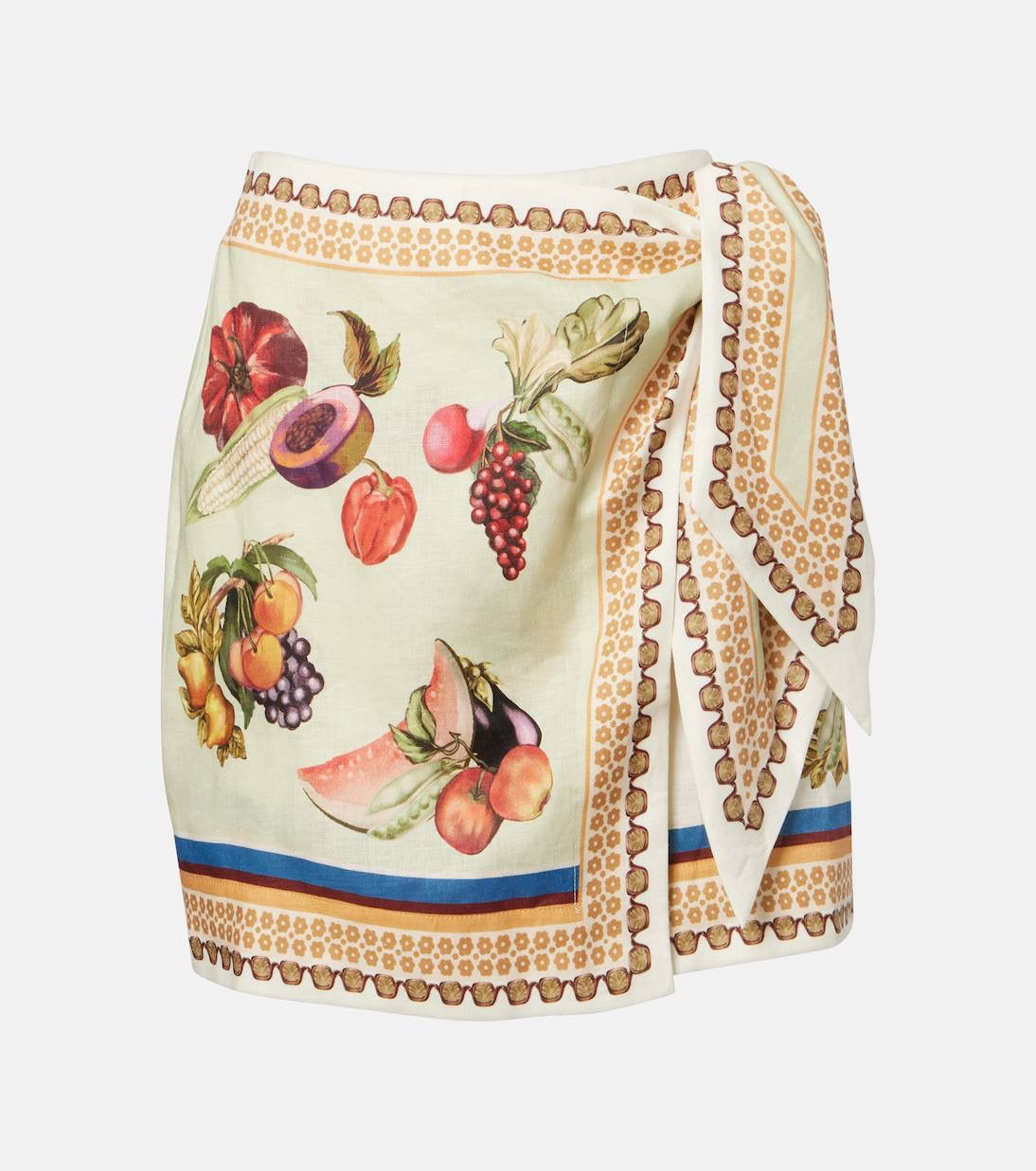 ALM Mercado Printed Linen Shirt | Pant | Wrap Mini Skirt | Set