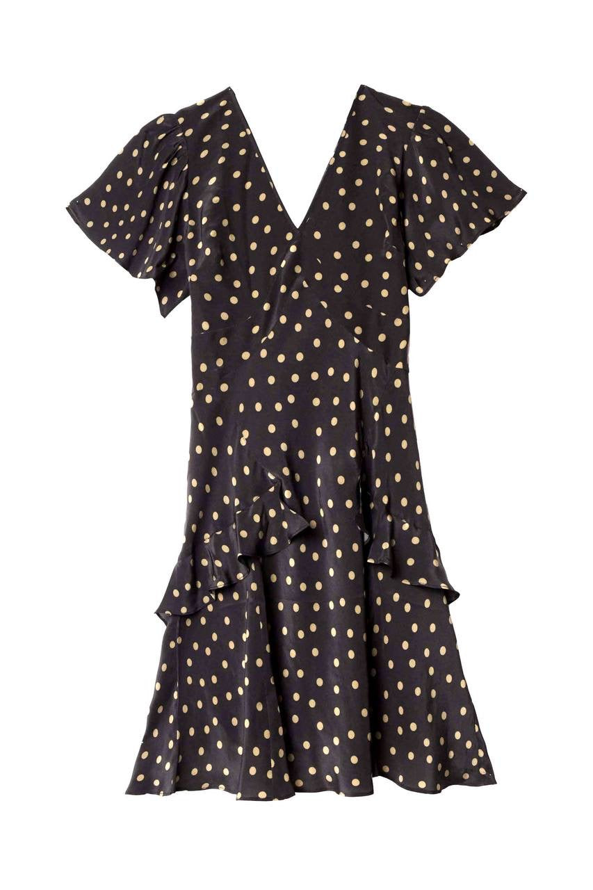 RX Sutton Flutter Sleeve Silk Mini Dress