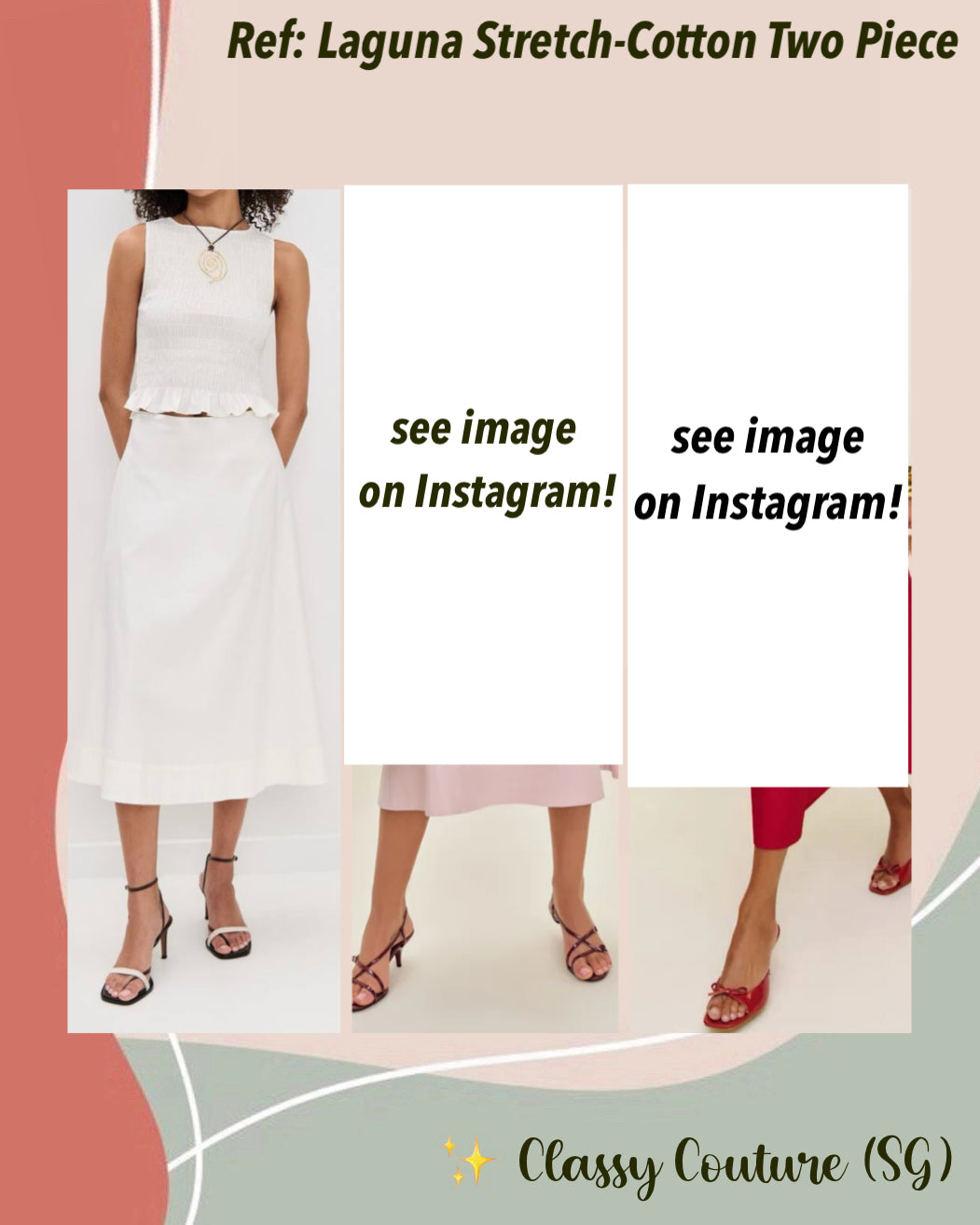 Ref Laguna Top | Midi Skirt | Stretch-Cotton Two Piece Set