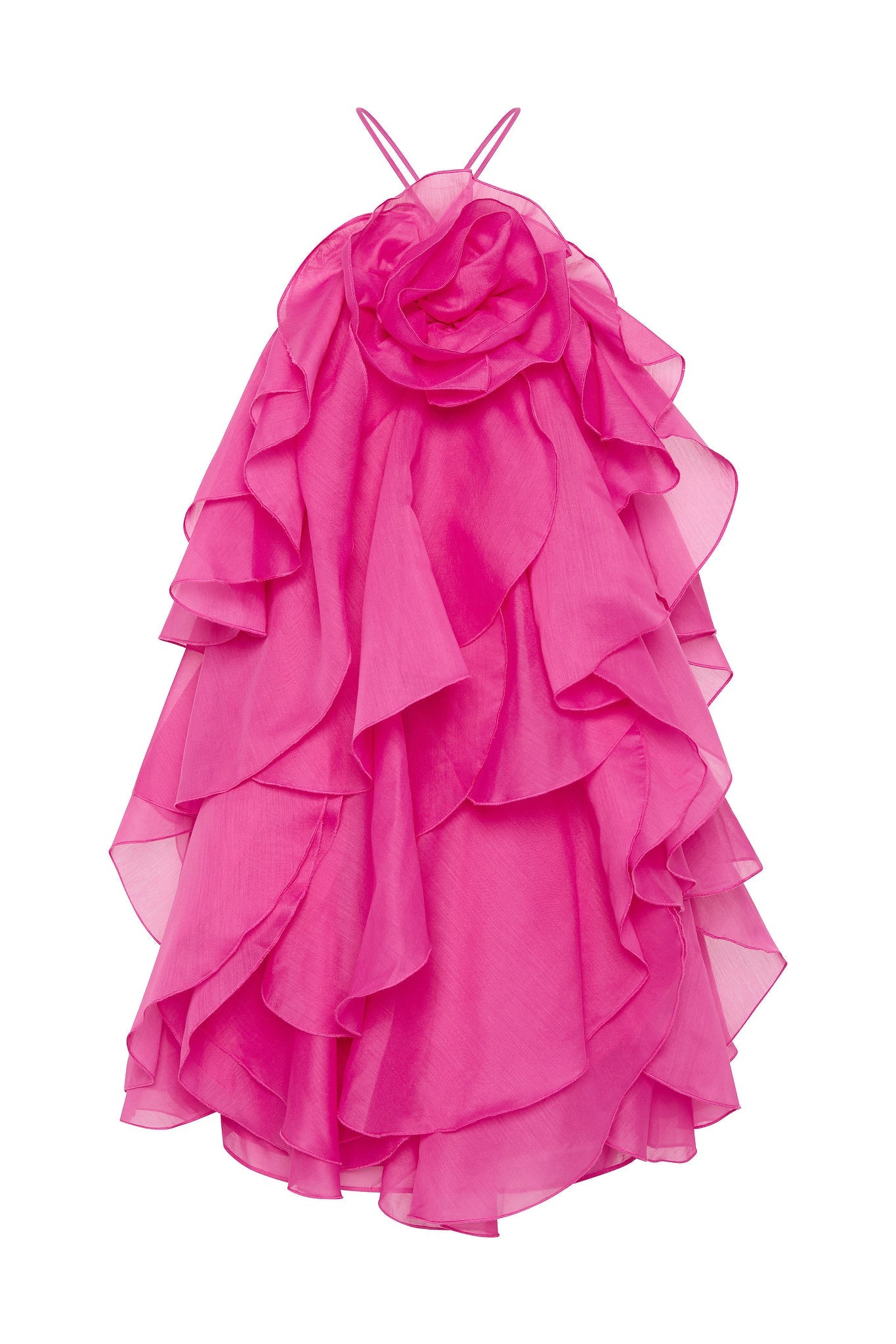 AJ Pandorea Layered Mini Dress in Fuchsia Rose