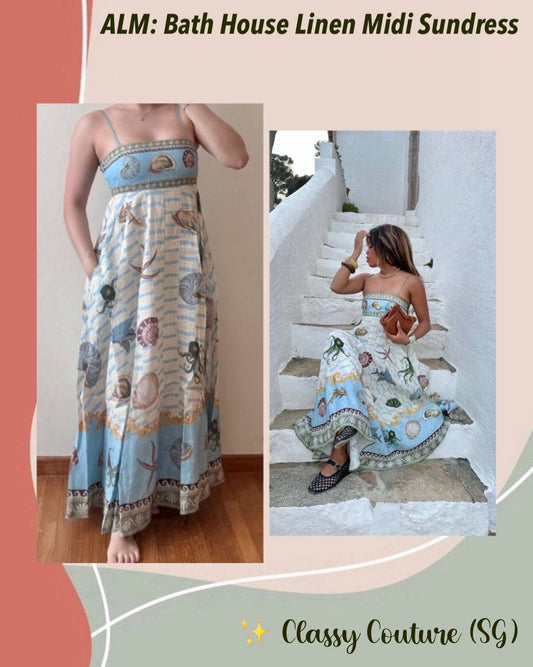 ALM Bath House Linen Midi Dress Sundress