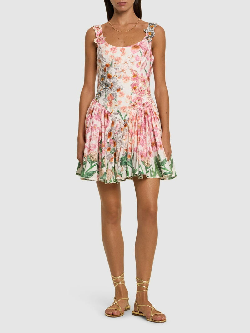 AB Pluma Jardinera Linen Mini Dress
