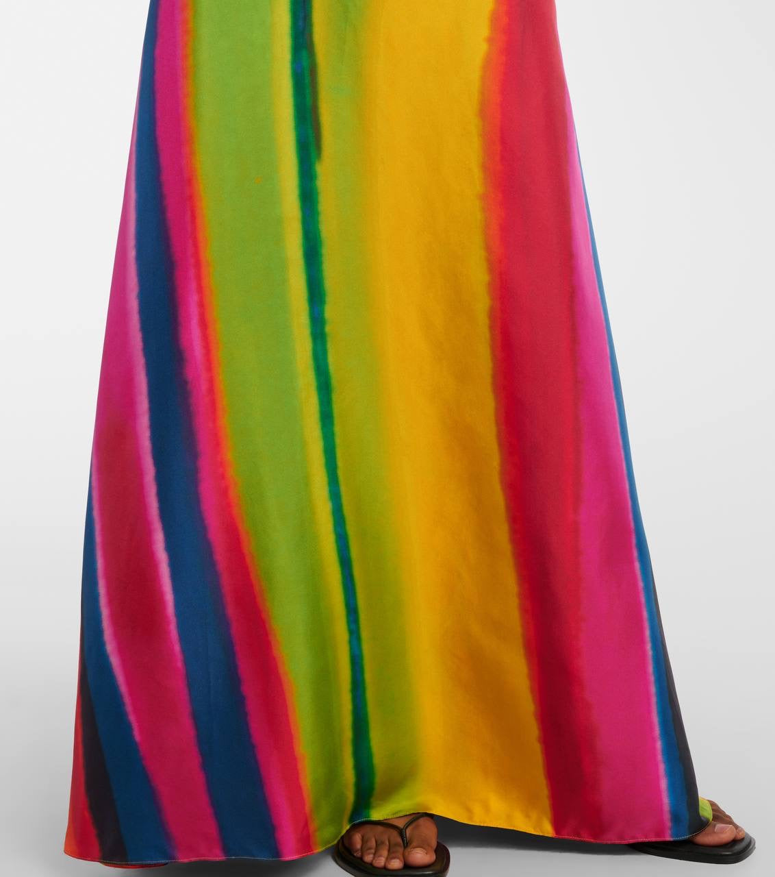 CE Aura Silk Strapless Maxi Dress in multi stripes
