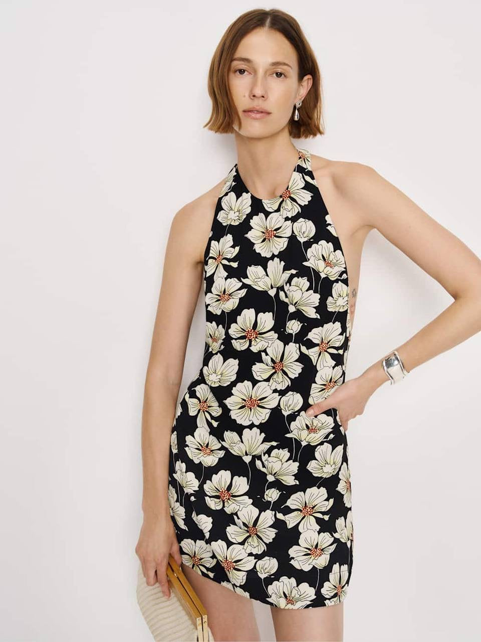 Ref Avielle Viscose Halter Open Back Mini Dress