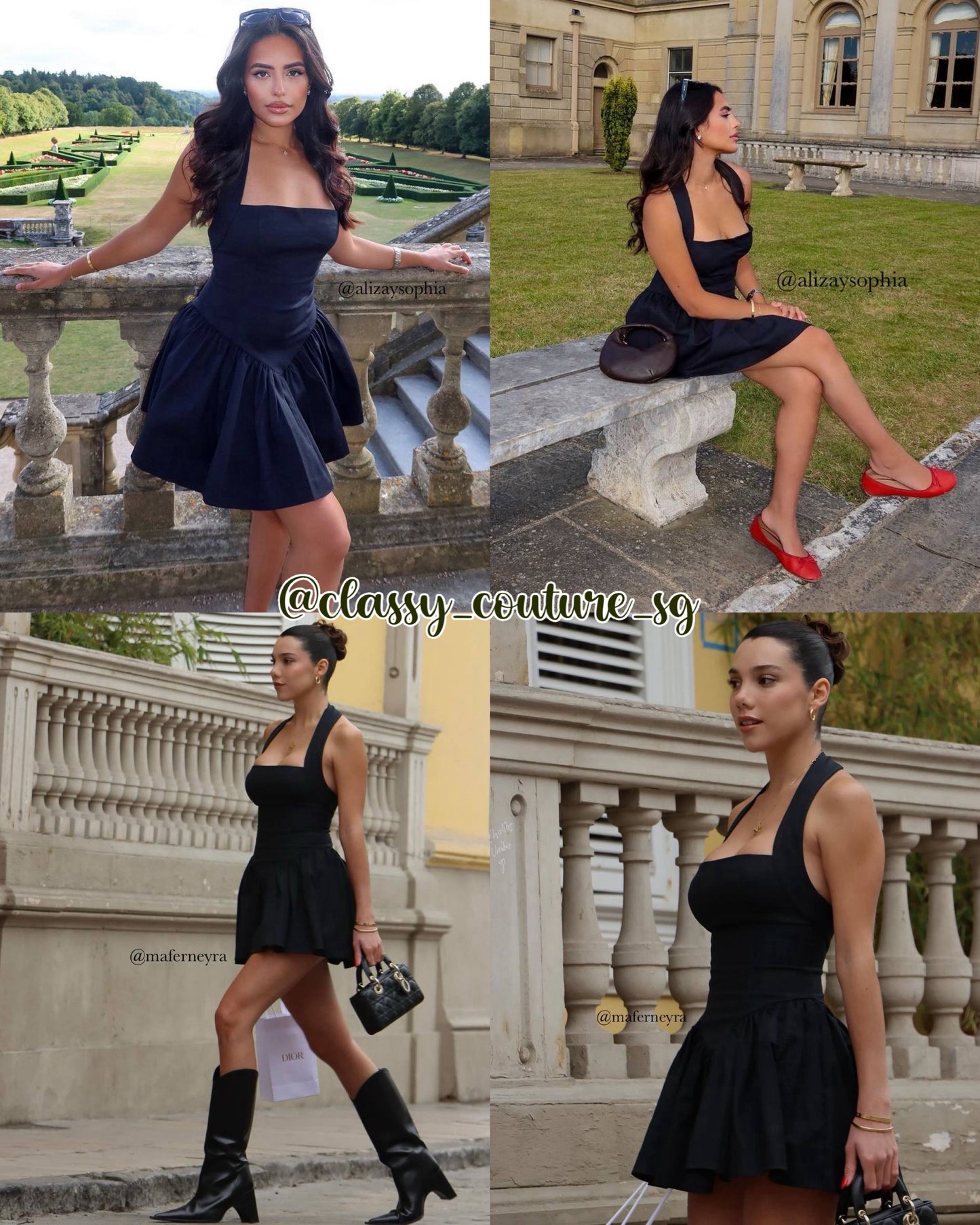 BEST! HS Faille Stretch-Cotton Halter Mini Dress