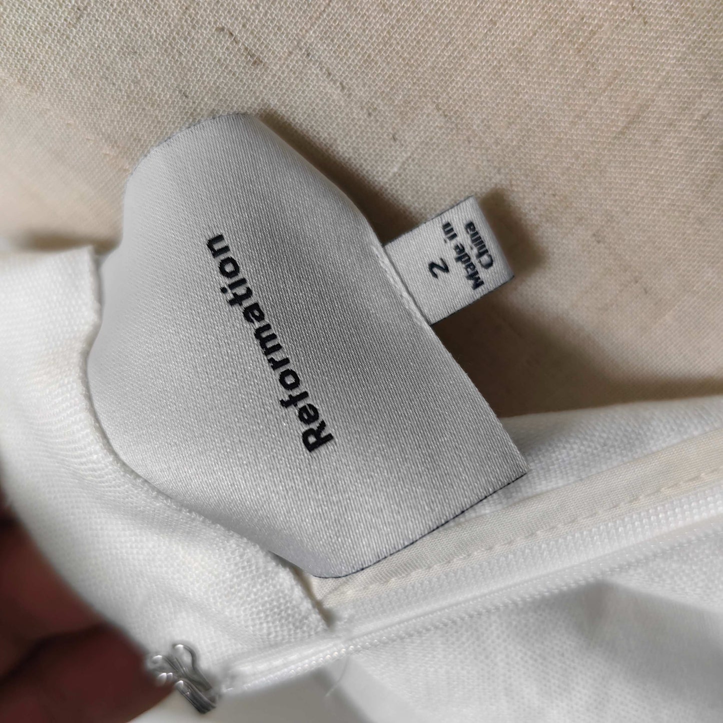 Ref Linen Circle Mini Skirt in White