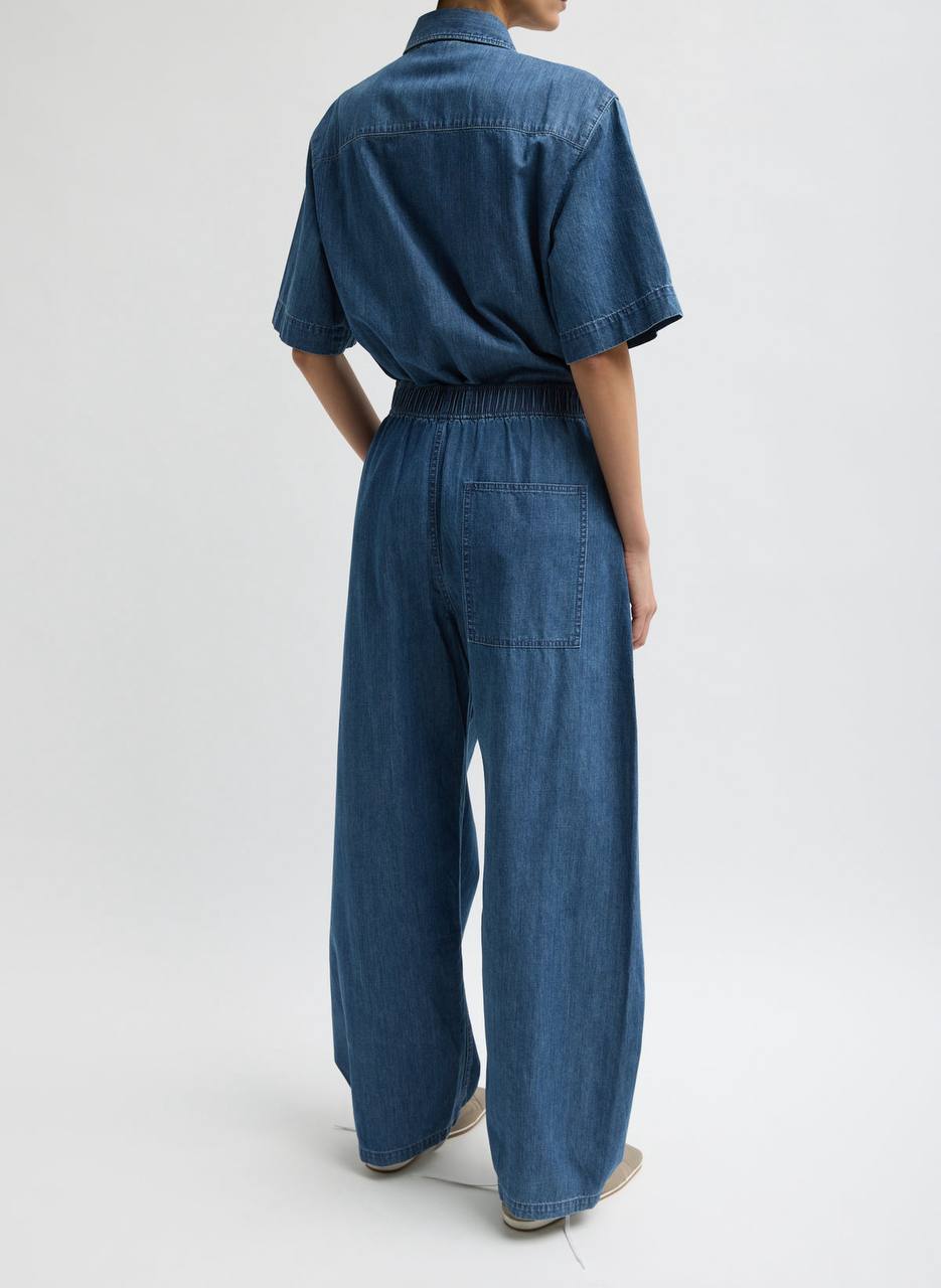 TB Summer Denim Classic Wash Camp Shirt | Winslow Drawstring Pants | Cotton Set