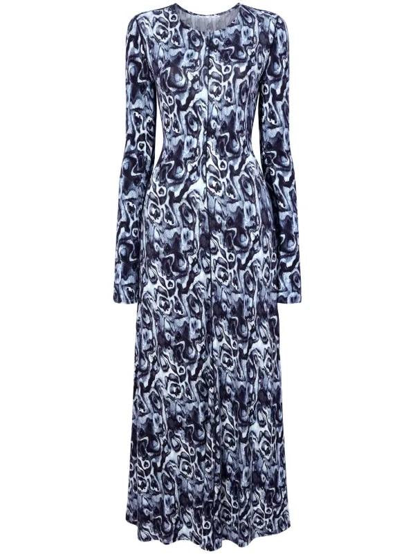 PS Atlas Long Sleeved Print Rayon Jersey Maxi Dress