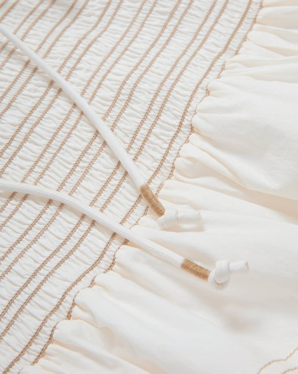 VB Ophelia Smocked Cotton Peplum Tank Top