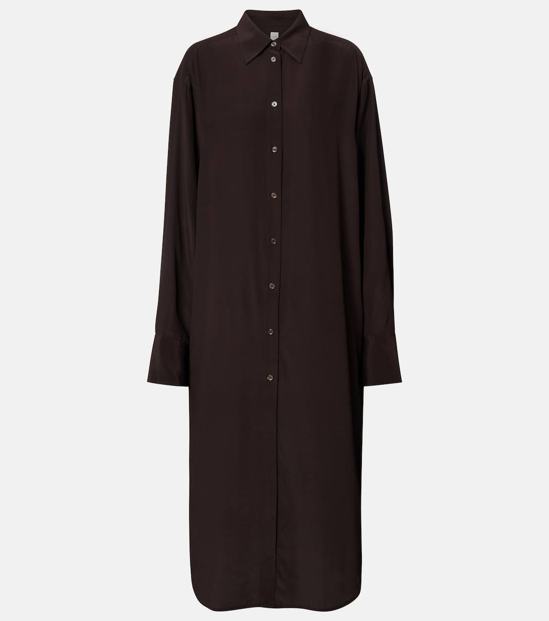 TOT Silk Shirtdress In Brown