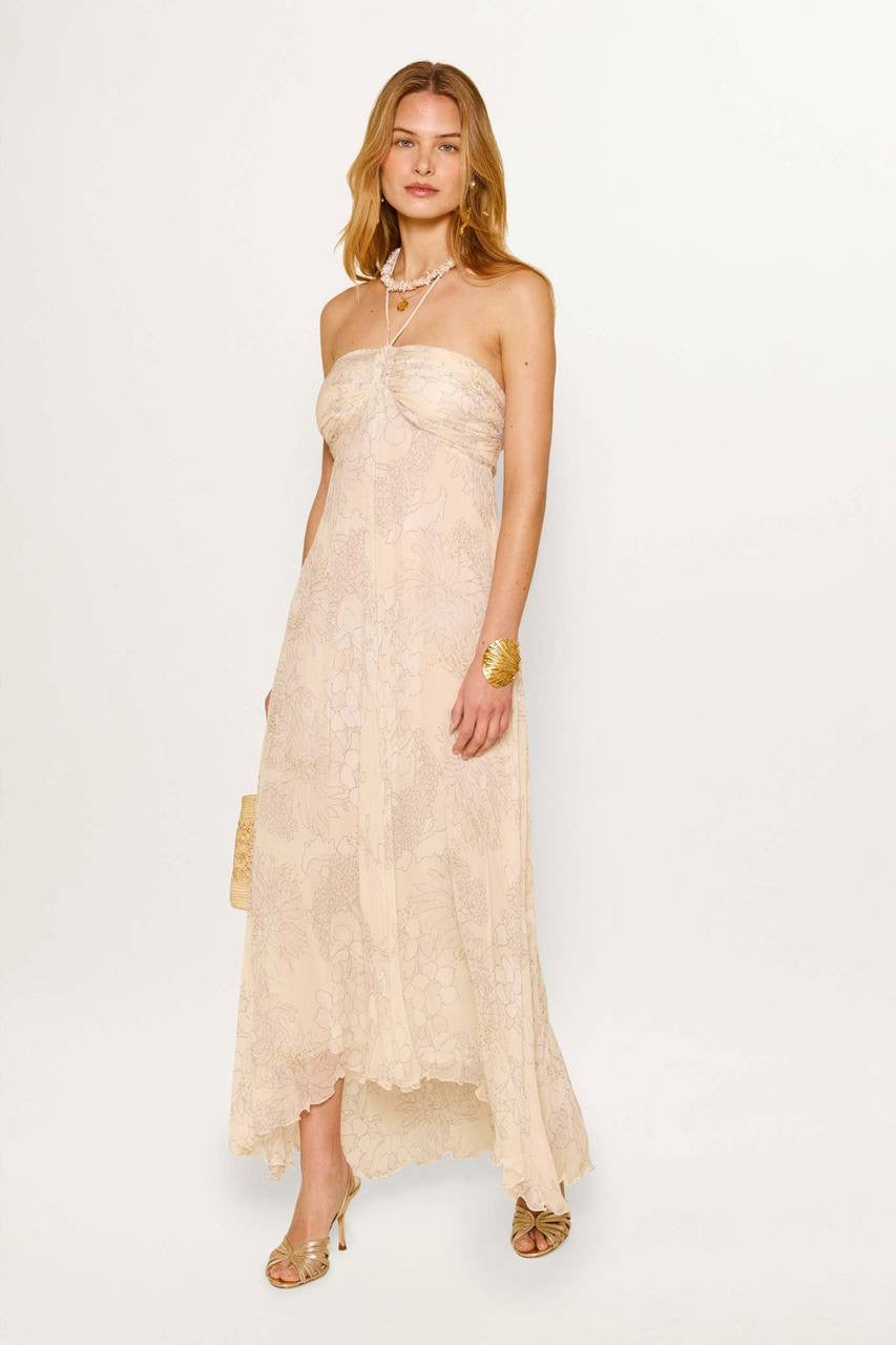 RX Samira Halter Viscose Gown Maxi Dress