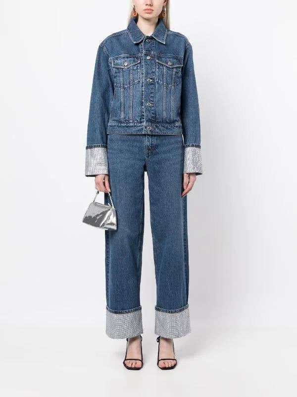 AW Crystal Embellished Denim Jacket | Pants | Set