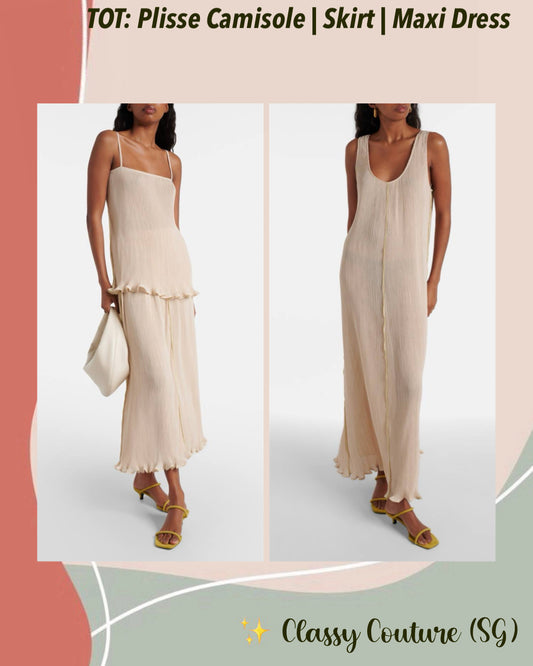 TOT Plisse Camisole | Maxi Skirt | Maxi Dress | Set