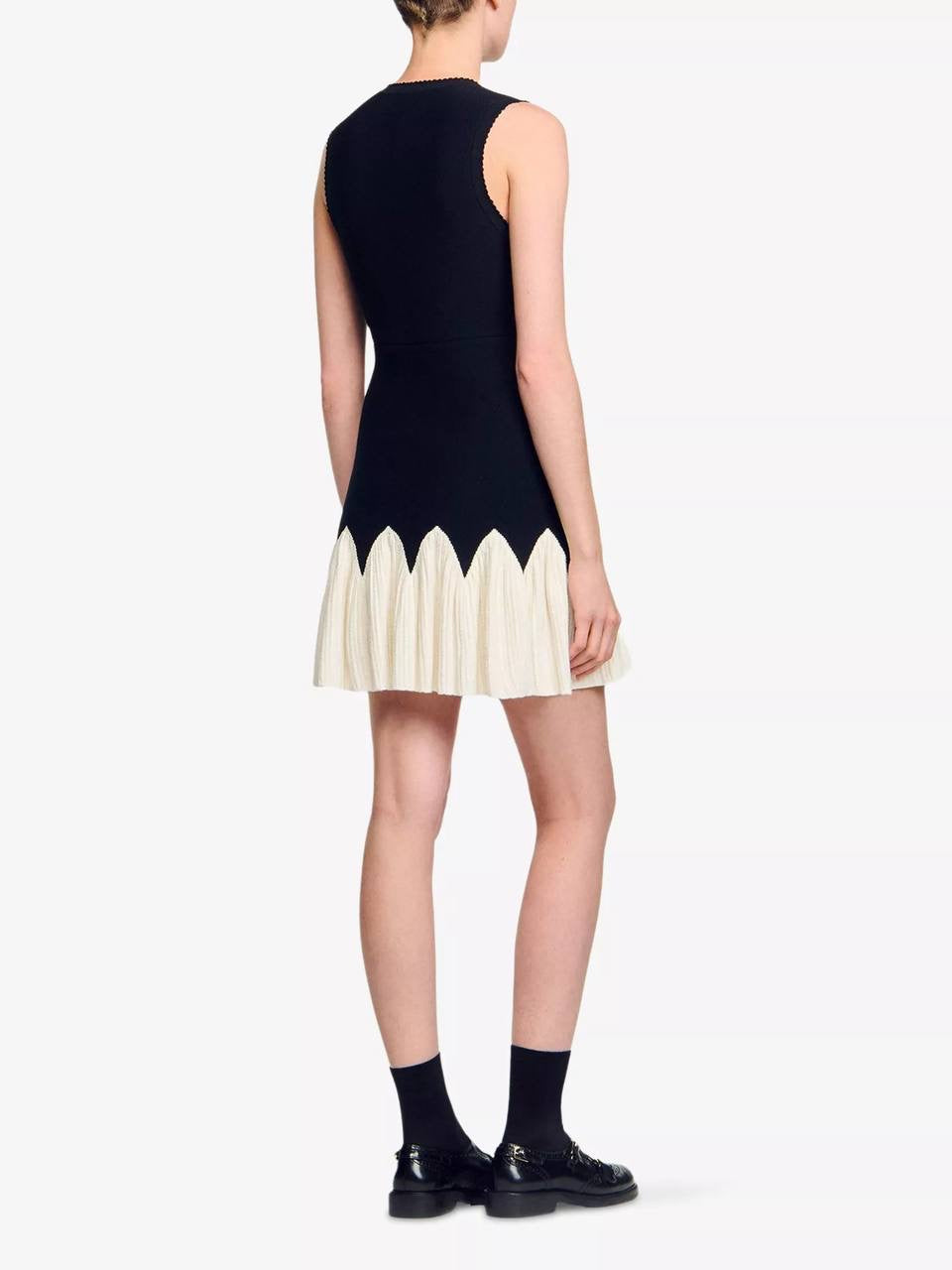 SD Cassie Two-tone Short Knit Viscose-blend Mini Dress